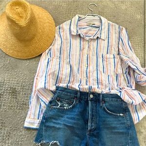 Boyfriend Fit Striped Shirt